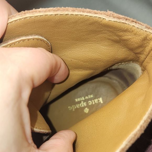 Kate Spade Saundra Brown Wedge Ankle Booties with Lace-Up Closure Size 8.5 - Picture 8 of 11